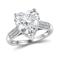 D'Joy Moissanite Heart Ring in Rhodium Over Sterling Silver (Size 10.0) 6.40 ctw - Sticky add to cart bar