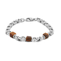 Tigers Eye 4.50 ctw Beaded Bracelet in Stainless Steel (8.00 In) - Sticky add to cart bar