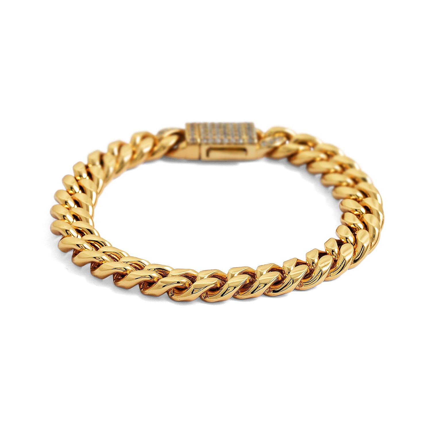 Austrian Crystal Bracelet in ION Plated YG Stainless Steel (8.00 In)