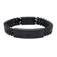 Dogtag Chain Bracelet in ION Plated Black Stainless Steel (8.00 In)