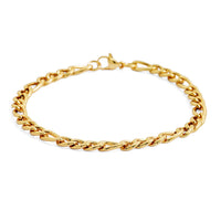 Figaro Chain Bracelet in ION Plated YG Stainless Steel (8.50 In)
