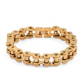 Bicycle Chain Bracelet in ION Plated YG Stainless Steel (9.00 In) - Sticky add to cart bar