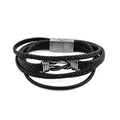 Leather Bracelet in Stainless Steel (8.25 In) - Sticky add to cart bar