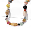 EverTrue Banded Agate and Multi Gemstone 360.00 ctw Beaded Necklace (18 Inches) in Platinum Bond - Sticky add to cart bar