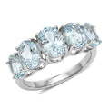 D'Joy Premium Mangoro Santo Aquamarine Ring in Rhodium Over Sterling Silver (Size 10.0) 3.25 ctw - Sticky add to cart bar