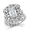D'Joy Moissanite (Oct 11x7mm) Ring in Rhodium Over Sterling Silver (Size 10.0) 5.35 ctw - Sticky add to cart bar
