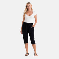 La Marey Black Woven Printed Jogger - One Size Missy