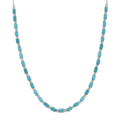 Premium Sleeping Beauty Turquoise and Luxuriant Lab Grown Diamond G-H SI 8.50 ctw Skyline Legacy Necklace in Rhodium Over Sterling Silver 18-20 Inches - Sticky add to cart bar