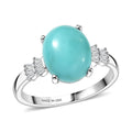 D'Joy Sleeping Beauty Turquoise and Diamond 2.60 ctw Ring in Rhodium Over Sterling Silver - Sticky add to cart bar