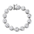 D'Joy White Topaz 36.85 ctw Endless Elegance Bracelet in Rhodium Over Sterling Silver (7.25 In) - Sticky add to cart bar