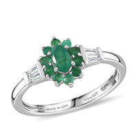 D'Joy Narsipatnam Alexandrite, Moissanite Ring in Rhodium Over Sterling Silver (Size 10.0) 0.65 ctw