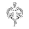 D'Joy Bali Legacy Twin Dragon Heart Pendant without Chain in Sterling Silver 7 Grams - Sticky add to cart bar