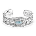 D'Joy Bali Legacy Larimar 4.10 ctw Bangle Bracelet in Sterling Silver (7.25 in) - Sticky add to cart bar