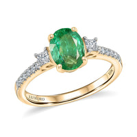 Mother's Day Doorbuster Deal Certified & Appraised Luxoro 10K Yellow Gold AAA Kagem Zambian Emerald, Diamond (I2) (0.30 cts) Ring (Size 10.0) 1.50 ctw