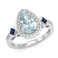 D'Joy Premium Mangoro Santo Aquamarine, Multi Gemstone Ring in Rhodium Over Sterling Silver (Size 10.0) 2.00 ctw - Sticky add to cart bar
