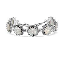 D'Joy Bali Legacy Mother Of Pearl Floral Bracelet in Sterling Silver (8.00 In)
