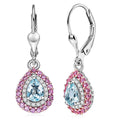D'Joy Premium Mangoro Santo Aquamarine, Multi Gemstone The Coronation Earrings in Rhodium Over Sterling Silver 1.35 ctw - Sticky add to cart bar