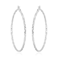 Round Twisted Hoop Earrings in Stainless Steel