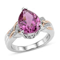 EverTrue African Lilac Quartz, White Zircon Ring in 18K RG Plated and Platinum Bond (Size 10.0) 3.80 ctw - Sticky add to cart bar
