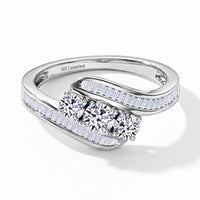 Luxuriant Lab Grown Diamond G-H SI 1.00 ctw Ring in Rhodium Over Sterling Silver (Size 10.0)