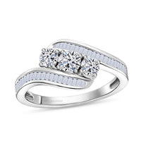 Luxuriant Lab Grown Diamond G-H SI 1.00 ctw Ring in Rhodium Over Sterling Silver (Size 10.0)