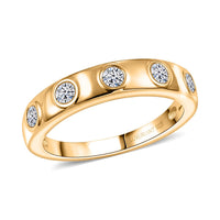 Luxuriant Lab Grown Diamond (G-H, SI) Ring in 18K Vermeil YG Over Sterling Silver (Size 10.0) 0.35 ctw