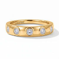 Luxuriant Lab Grown Diamond (G-H, SI) Ring in 18K Vermeil YG Over Sterling Silver (Size 10.0) 0.35 ctw