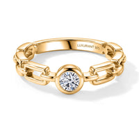 Luxuriant Lab Grown Diamond (G-H, SI) Ring in 18K Vermeil YG Over Sterling Silver (Size 10.0) 0.15 ctw