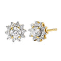 Luxuriant Lab Grown Diamond (G-H, SI) Floral Earrings in 18K Vermeil YG Over Sterling Silver 0.90 ctw - Sticky add to cart bar