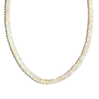 Certified & Appraised Luxoro AAA Ethiopian Welo Opal 55.00 ctw Beaded Necklace in 10K Yellow Gold (18 Inches)