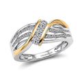 Luxuriant Lab Grown Diamond (G-H, SI) Ring in 18K Vermeil YG and Rhodium Over Sterling Silver (Size 7.0) 0.75 ctw - Sticky add to cart bar