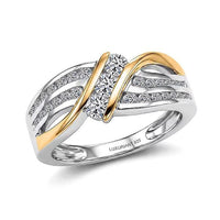 Luxuriant Lab Grown Diamond (G-H, SI) Ring in 18K Vermeil YG and Rhodium Over Sterling Silver (Size 7.0) 0.75 ctw