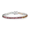 D'Joy Premium Multi-Tourmaline Bracelet in Rhodium Over Sterling Silver (6.50 In) 8.80 ctw - Sticky add to cart bar