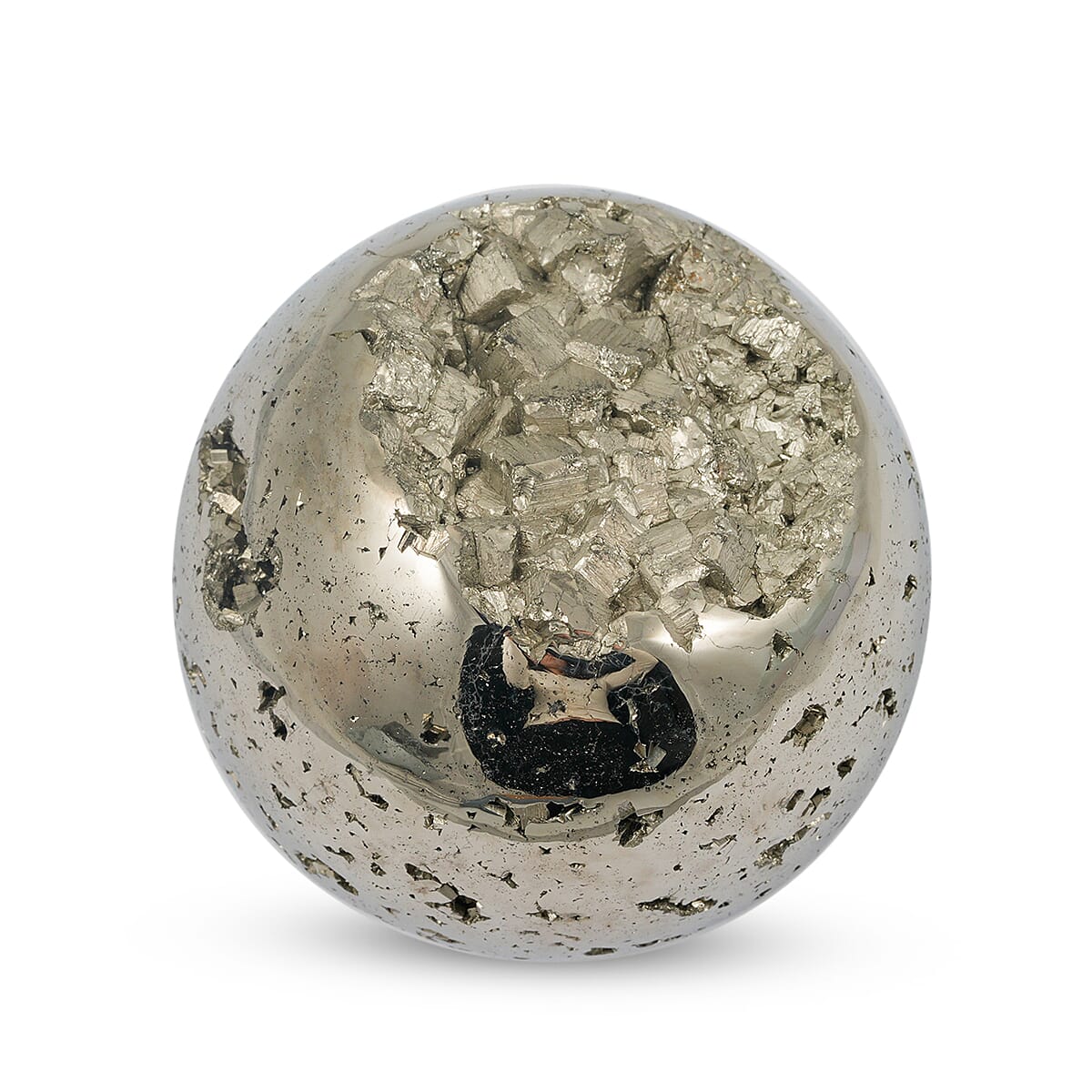 Pyrite Sphere Large 2336 ctw with Free Wooden Tripod Cobra Stand (Free Stand)