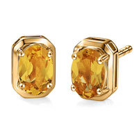 D'Joy AAA Brazilian Heliodor Stud Earrings in 18K Vermeil YG Over Sterling Silver 0.80 ctw