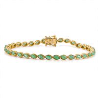 D'Joy Premium Kagem Zambian Emerald Bracelet in 18K Vermeil YG Over Sterling Silver (6.50 In) 3.60 ctw