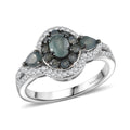 D'Joy Premium Narsipatnam Alexandrite, Moissanite Ring in Rhodium Over Sterling Silver (Size 10.0) 1.30 ctw - Sticky add to cart bar
