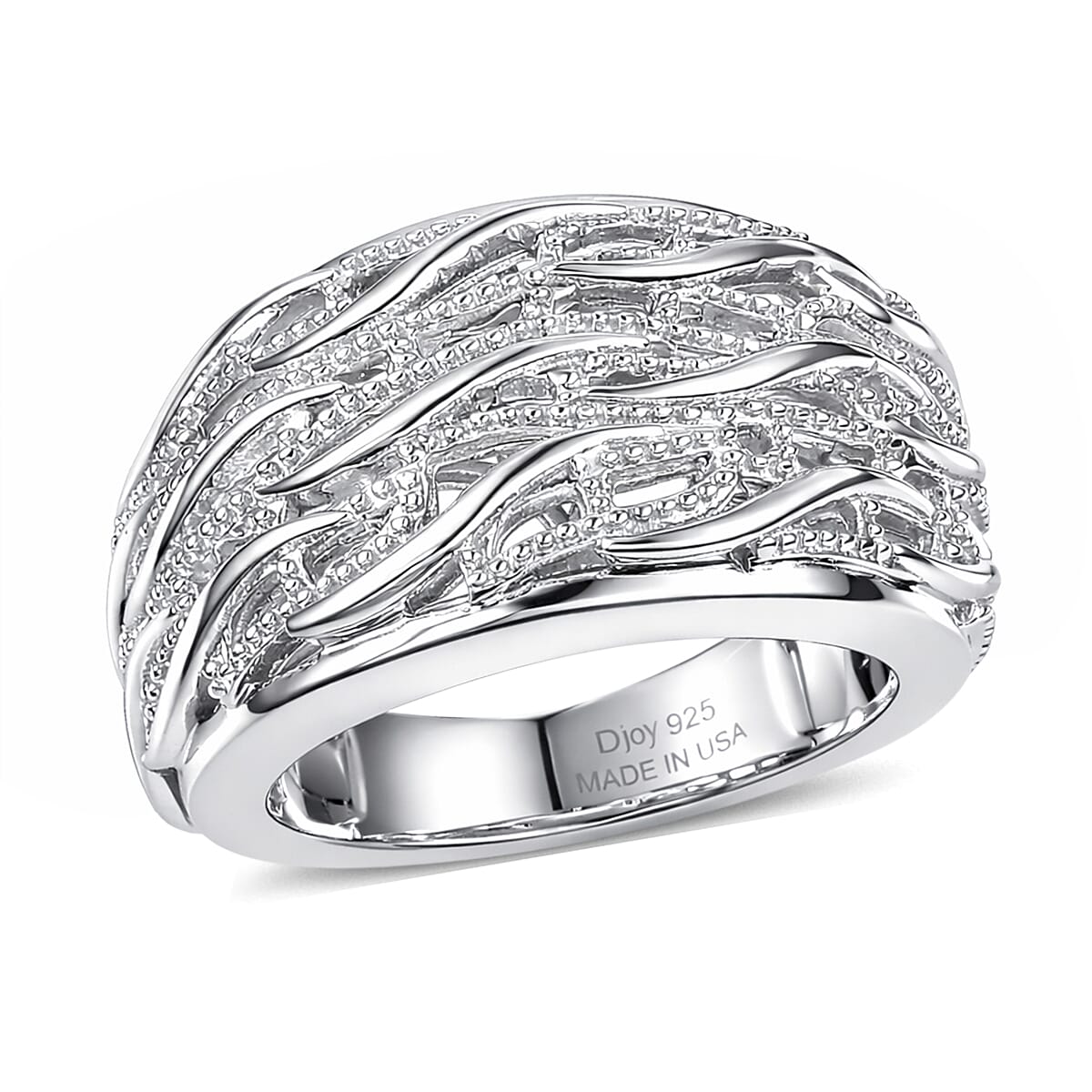 D'Joy in Rhodium OverSterling Silver Fancy Ring,  Silver Wt. 5.5 g