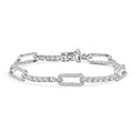 D'Joy Moissanite 4.10 ctw Connected Forever Bracelet in Rhodium Over Sterling Silver (7.25 In) - Sticky add to cart bar