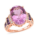 EverTrue African Lilac Quartz, Multi Gemstone Ring in 18K RG Plated (Size 10.0) 11.10 ctw - Sticky add to cart bar