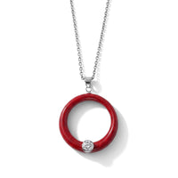 D'Joy Moissanite (Rnd 7mm), Red Coral Pendant without Chain in Sterling Silver 1.20 ctw..