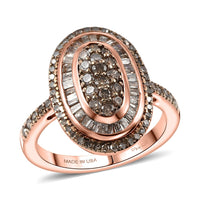TLV D'Joy Blue Diamond (IR) Ring in Rhodium Over Sterling Silver (Size 10.0) 1.00 ctw
