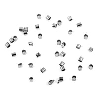Set of 50 Size 2 Crimp Tubes In Dark Silvertone