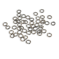 Set of 50 4 MM Jump Rings In Dark Silvertone
