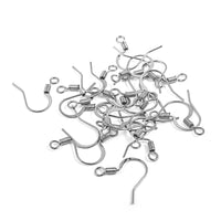 Set of 24 Earring Wire With Coilin Dark Silvertone