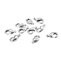 Set of 10 Large Lobster Claspin Silvertone
