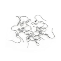 Set of 24 Earring Wire With Coil In Silvertone