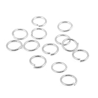 Set of 50 8 MM Jump Rings In Silvertone