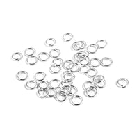 Set of 50 5 MM Jump Rings In Silvertone