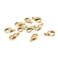 Set of 10 Small Lobster Lock Clasp In Goldtone